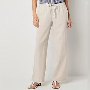 Liz Claiborne Linen Womens Wide Leg Drawstring Pants/Size:XL